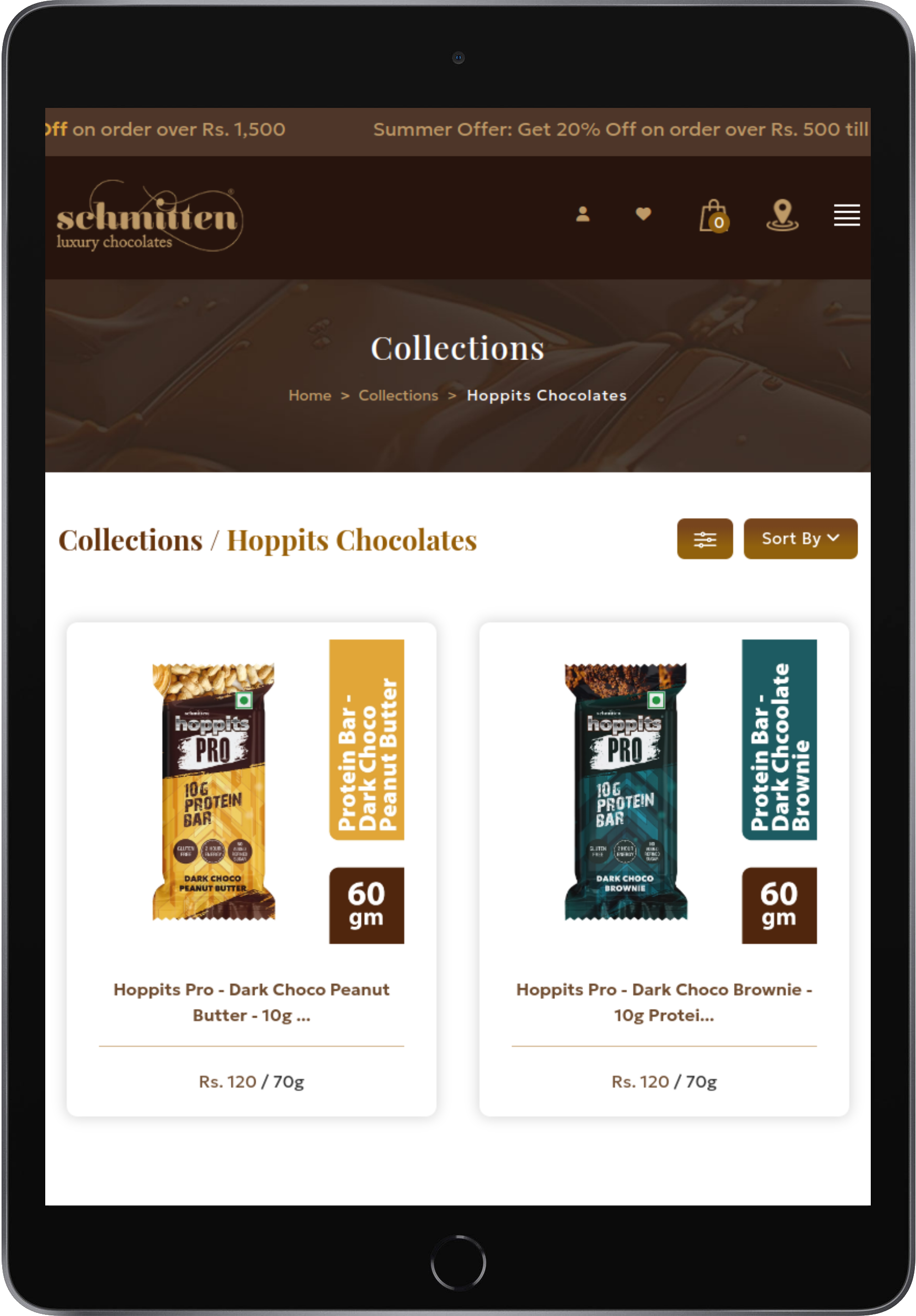 Ecommerce website for Chocolates